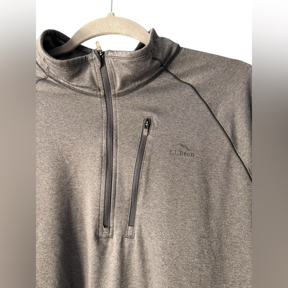 L.L. Bean Men’s Quarter-Zip Pullover Gray Performance Shirt Size L - Picture 2 of 4